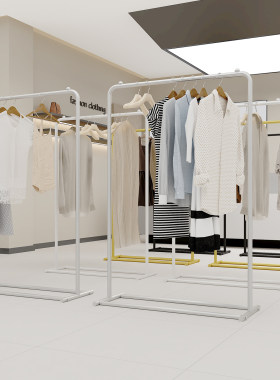 服装店展示架挂衣架专用落地式装饰女装童装晾衣服单杆龙门货架子