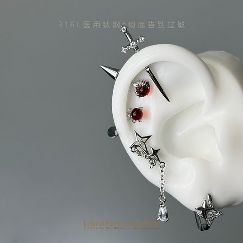 「医用钛钢」“圣少女与剑”耳钉