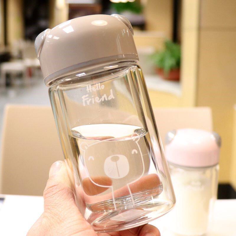 杯子防烫隔热不烫手杯子玻璃防烫防摔迷你可爱男女学生小巧日韩版