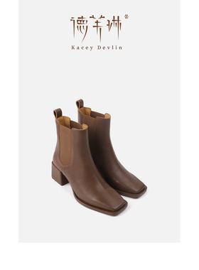 德芙琳Kacey Devlin秋季新款方头弹力短靴KD6203