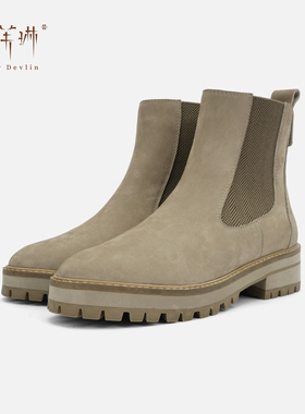 德芙琳Kacey Devlin新款厚底切尔西烟筒靴KD6228