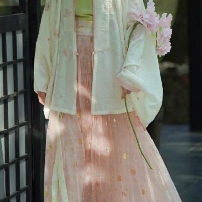 春风渡夏季宋制汉服百迭裙飞机袖