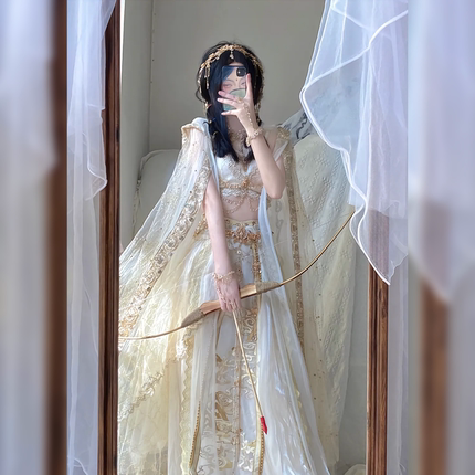 汉服女【异域公主】西域敦煌飞天异域风情女神写真舞蹈服白色套装