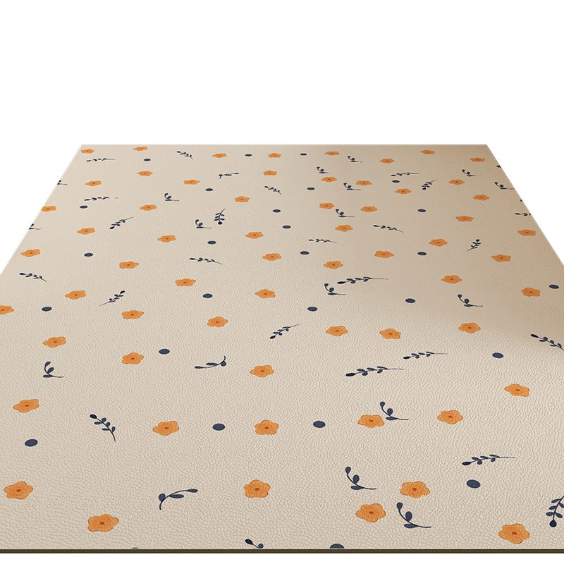 奶白厨房地垫防滑防水防油可擦免洗pGvc防水垫子耐脏脚垫简约地毯