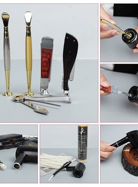 MUXIANG 烟j斗配件烟斗清洁工具 彩色通条烟刀压棒滤芯9MM 烟道刷