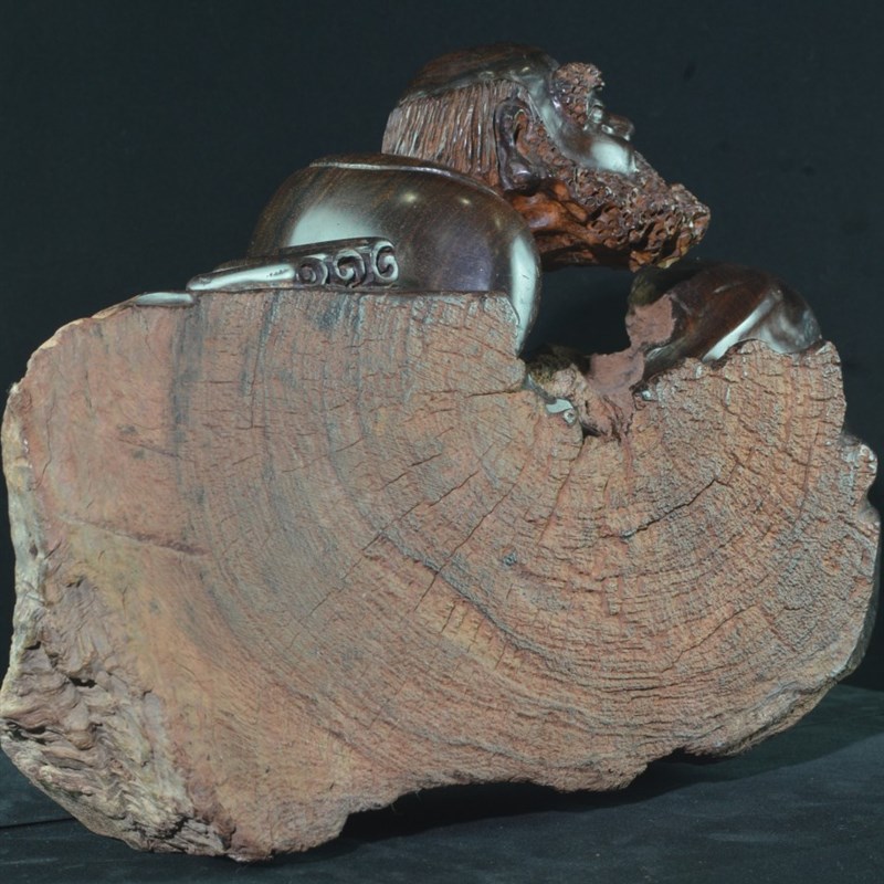 寮国大红酸枝达摩木雕风化枯木禅意客厅摆件红木手工雕V刻工艺礼