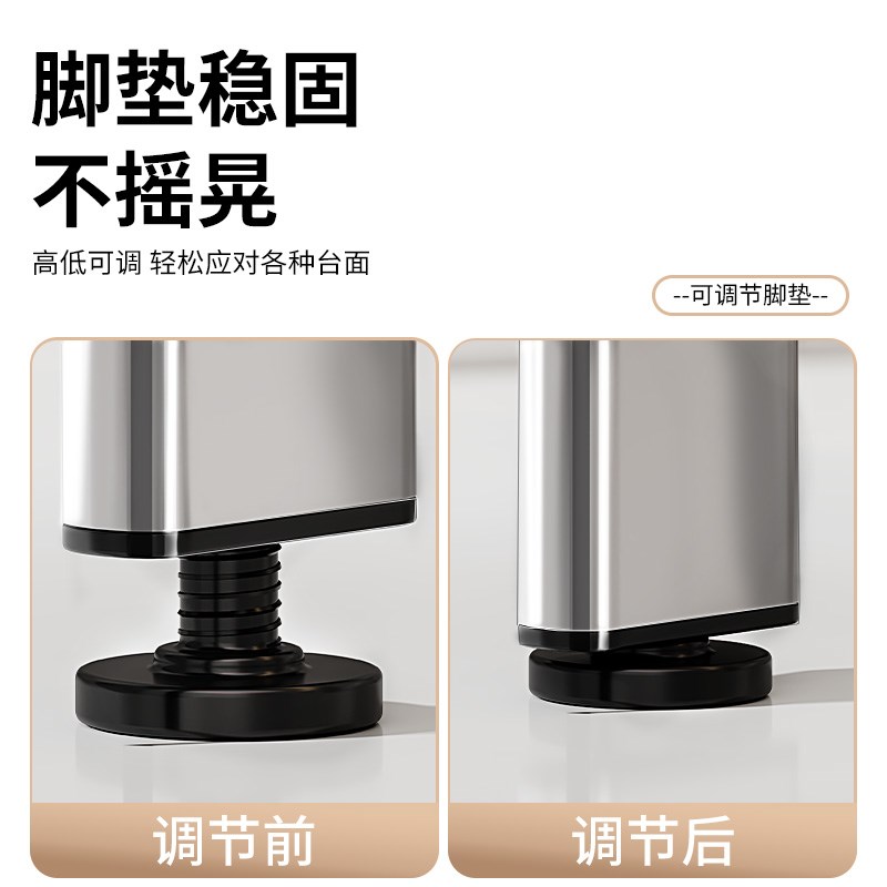 厨房电饭煲置物架三层抽拉v式空气炸锅收纳架多功能烤箱微波炉架