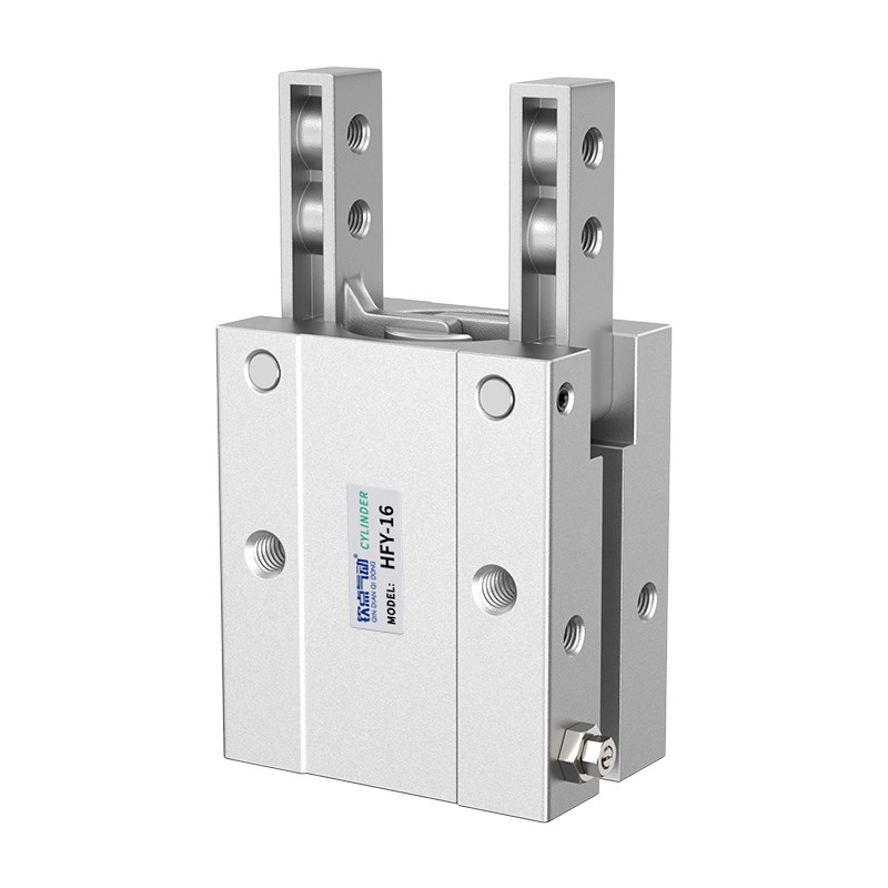 气动手指HFY16/10/20/25/32HFTY小型气缸八字形夹具V夹爪MHC2手指