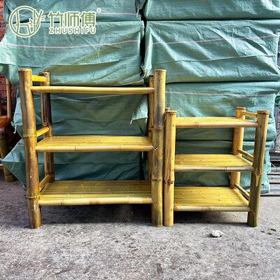 竹制置物架饭店商n用蔬菜盘子菜架多层火锅店厨房放菜品层架子