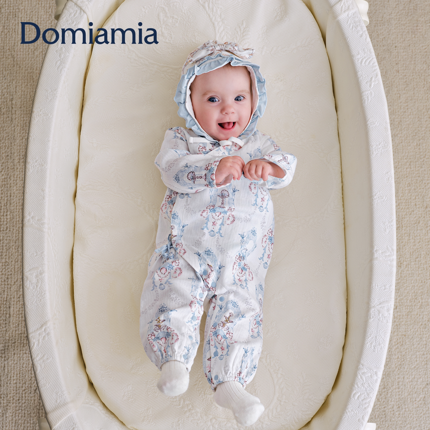 Domiamia宝宝纱布连体衣婴幼儿26秋冬新款满月新生儿小月龄爬服图片