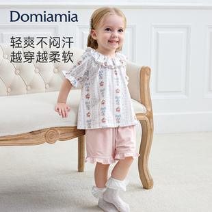 Domiamia女童睡衣儿童短袖短裤