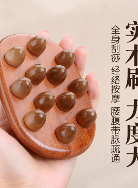 经络刷木头减美容院专用榉木刷