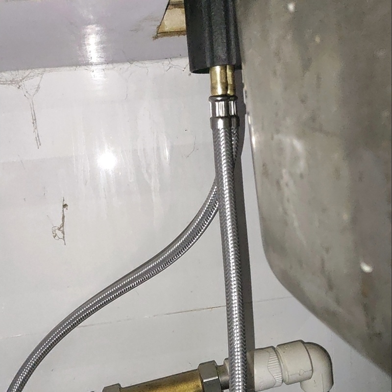 上水管热水器金属304不锈钢洗脸盆进水管家用4分编织高压水龙头