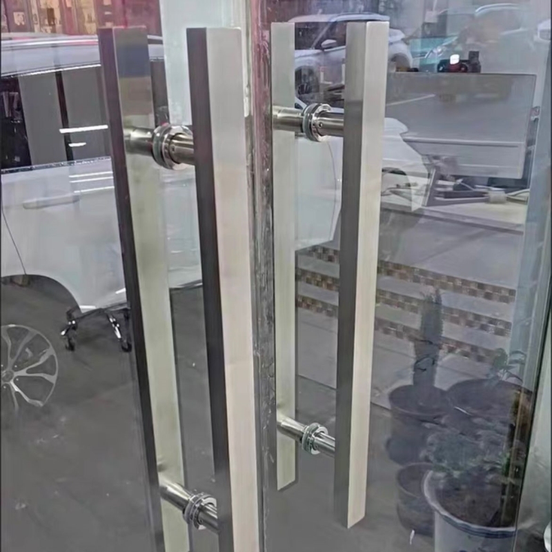 推拉玫瑰黑钛金色加厚有框无框把手不锈钢大木门酒店门拉手黑色