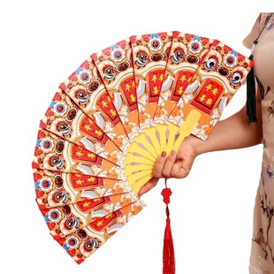 扇子红包2026新年喜庆款折叠创意生日加厚国潮扇形10卡位烫金压岁