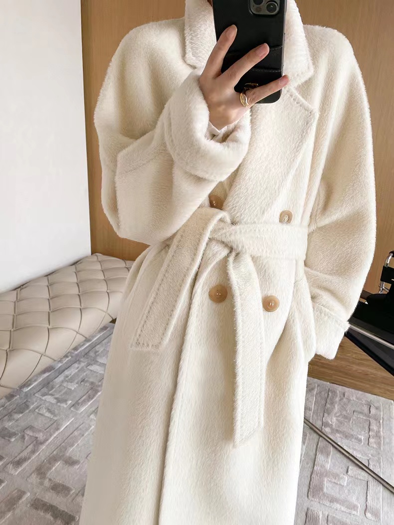 【苏丽加里衬】M家经典101801秘鲁进口羊驼绒大衣高端毛呢大衣