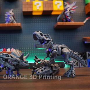 高级霸王龙模型骸骨多关节可活动儿童侏罗纪3D打印恐龙玩具偶礼物