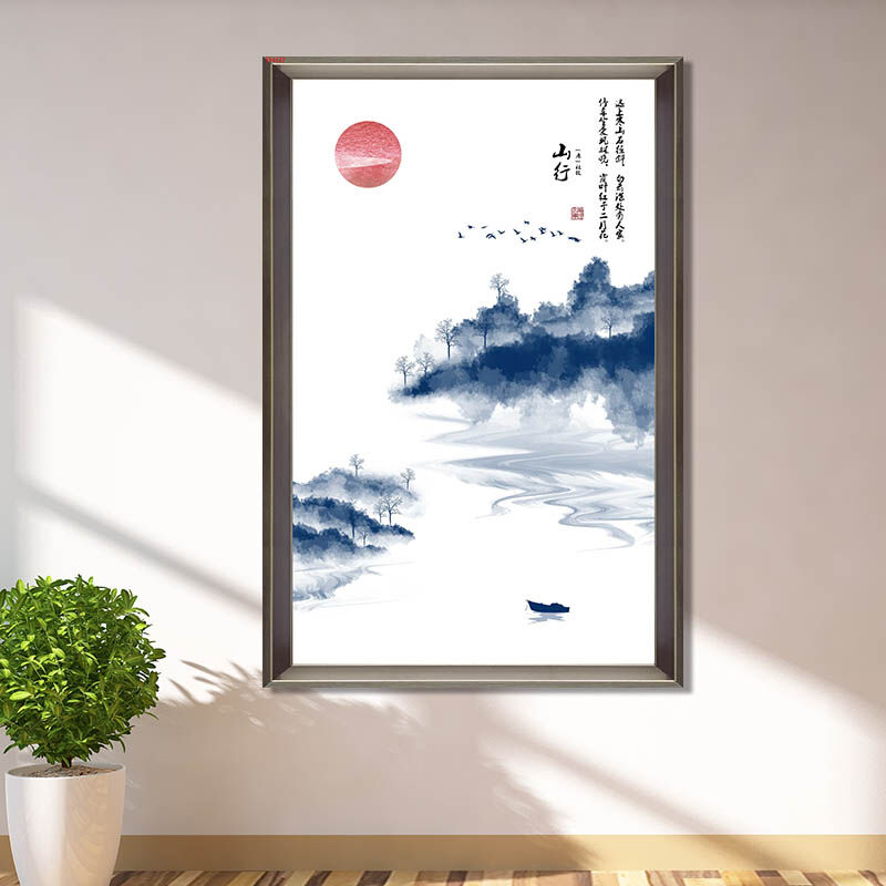 居夢(mèng)塢新中式客廳裝飾畫(huà)三聯(lián)畫(huà)掛畫(huà)餐廳沙發(fā)臥室背景墻畫(huà)壁畫(huà)現(xiàn)代