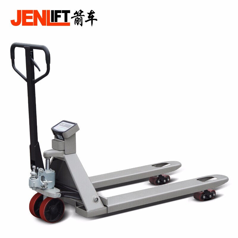 箭车（JENLIFT）电子秤手动液压叉车2吨称重搬运车油压升降车地牛