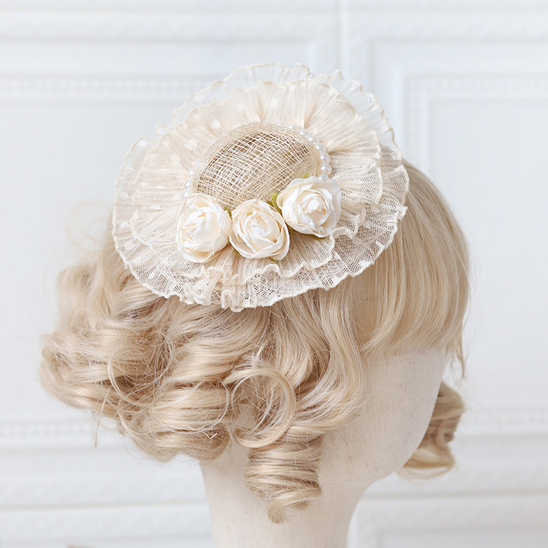 洛丽塔小礼帽LOLITA手作小物亲子款儿童花朵配饰帽子女2022年新款