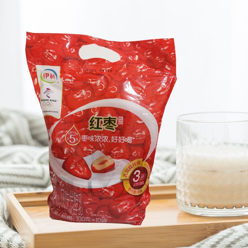 伊利红枣酸奶整箱风味发酵乳原味牛奶90g袋装儿童营养早餐奶