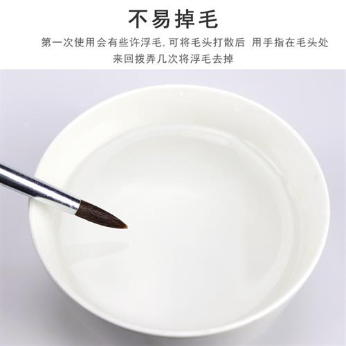 狼毫水彩画笔水粉油画美术学生初学者手绘勾线尖头毛笔6支套装