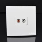 免焊接 红白双莲花 AV音频插座面板 墙壁莲花头音频插座 86型暗装