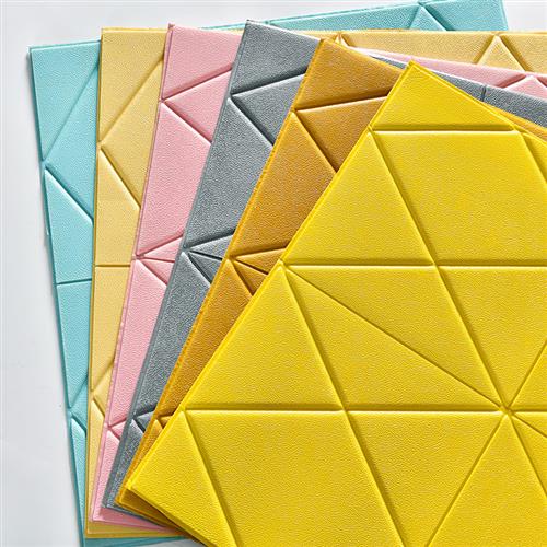 泡沫加厚3D立体墙贴卧室防撞床头软包装饰防水防潮自粘菱形背景墙