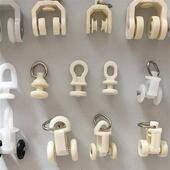 滑轮窗帘轨道配件轮子滚轮老式 直轨弯轨导轨挂钩环滑轨走轮滑轮