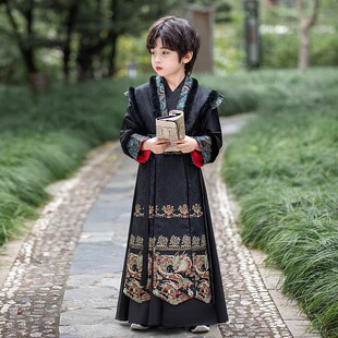 男童汉服冬款古装唐装帅气国学2025新款明制国风男孩冬季古风儿童