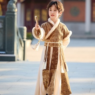 汉服男童冬款高端演出古装冬季加厚明制小男孩侠客唐装古风儿童男