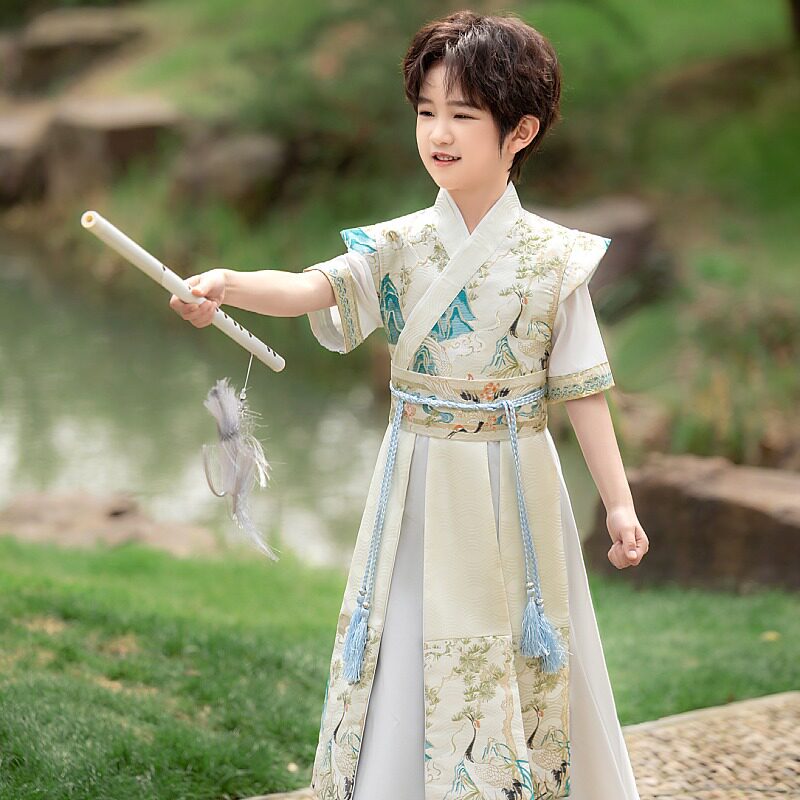 花语录薄款夏季男童汉服武侠古装