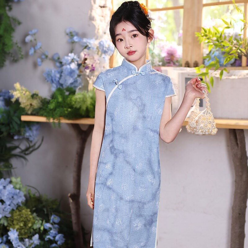 女童旗袍走秀礼服夏季儿童国风裙