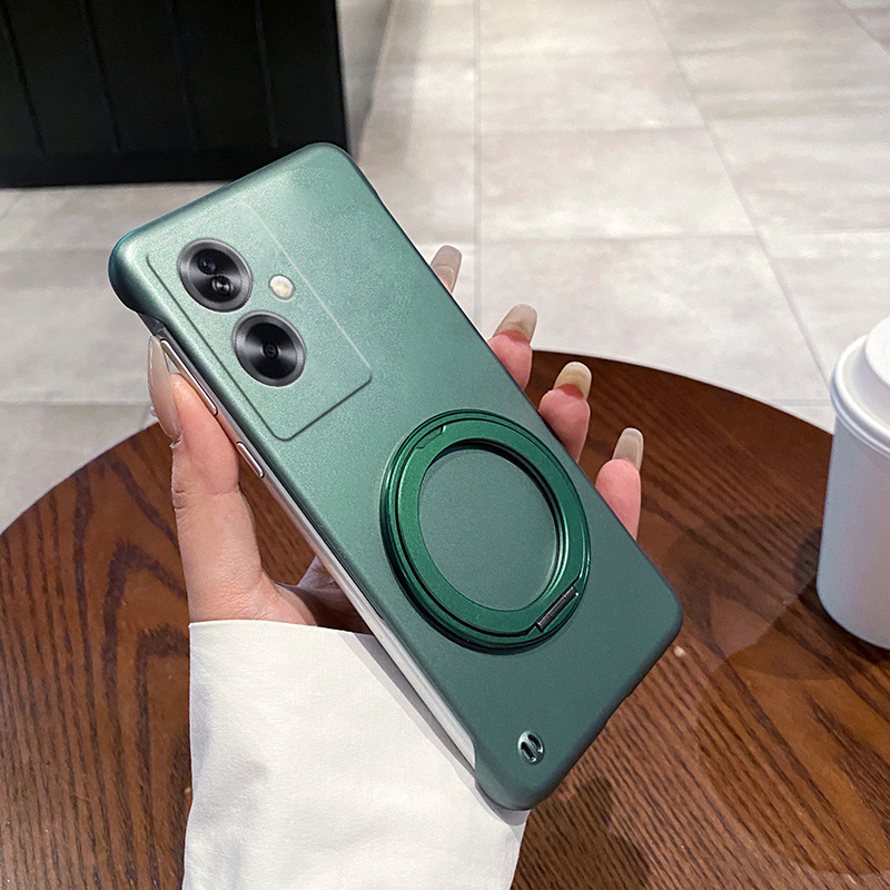 适用OPPOA2手机壳新款超薄无边框半包硬壳A2M创意时尚金属磁吸支架A2Pro高级感哑光磨砂简约A2X防摔女保护壳