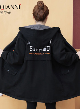 牛仔外套冬季韩版宽松棉服工装