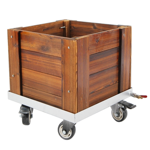 带轮可移动防腐木花箱带阀门接水不漏水花盆适合庭院阳台室内商场