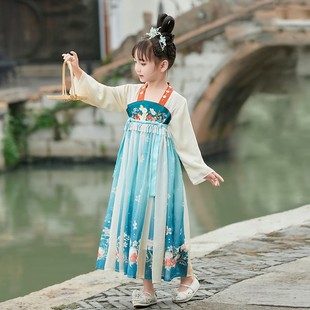 中国风童装 儿童汉服 长袖 巴拉bala女童汉服秋款 超仙公主裙女童连