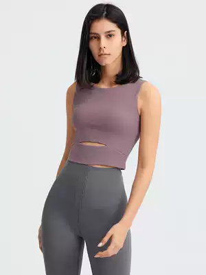 lulu original yoga clothing women's tight sports short sleeves with chest pad quick dry T-shirt running vest fitness top