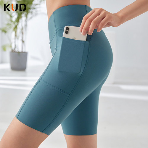 lulu骑行跑步瑜伽五分裤带口袋