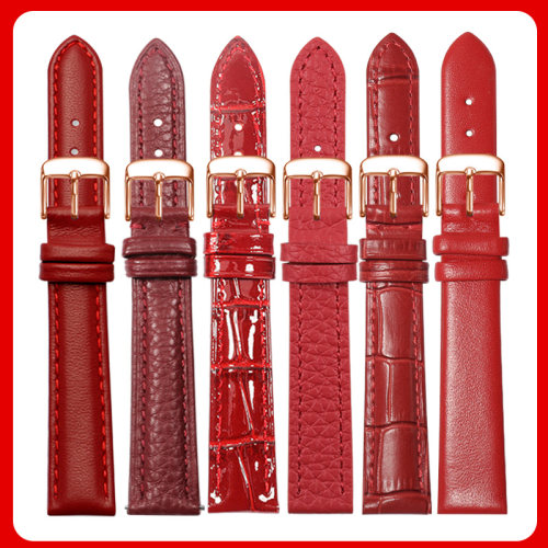 红色系列真皮表带牛皮表链女款