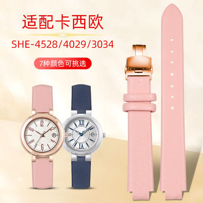 适配卡西欧凸口真皮手表带超薄