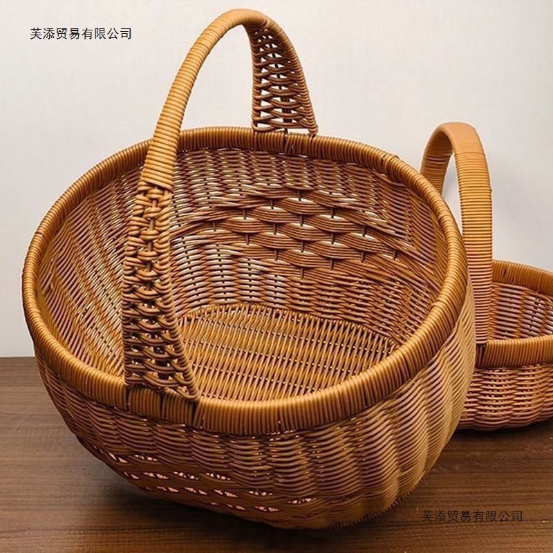 手工仿藤水果购物篮60