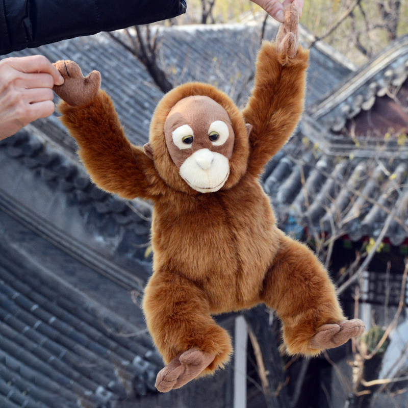 仿真红毛猩猩毛绒公仔可爱嘴子大猩猩玩偶布娃娃儿童安抚玩具抱枕