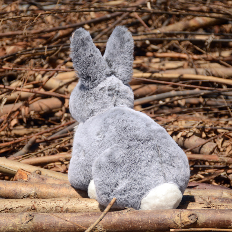可爱兔子公仔毛绒玩具仿真野兔玩偶小灰兔布娃娃儿童女生生日礼物
