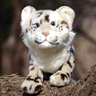 仿真雪豹毛绒公仔可爱豹子玩偶动物模型摆件布娃娃儿童女生日礼物