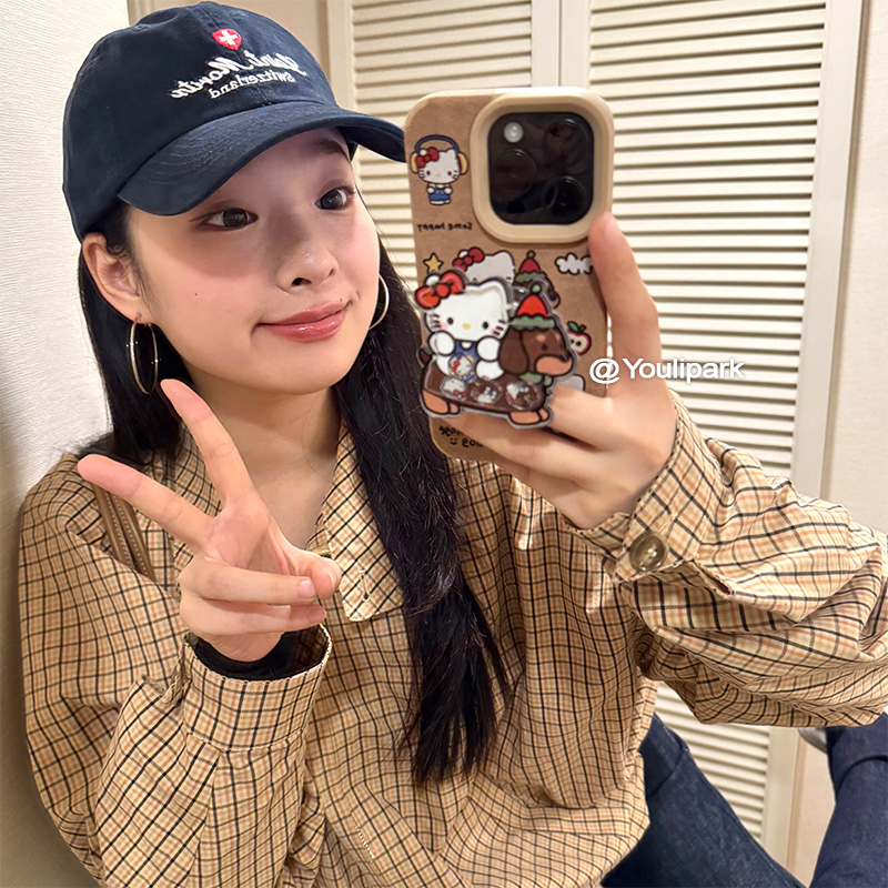 苹果手机壳圣诞摇摇乐猫咪狗支架