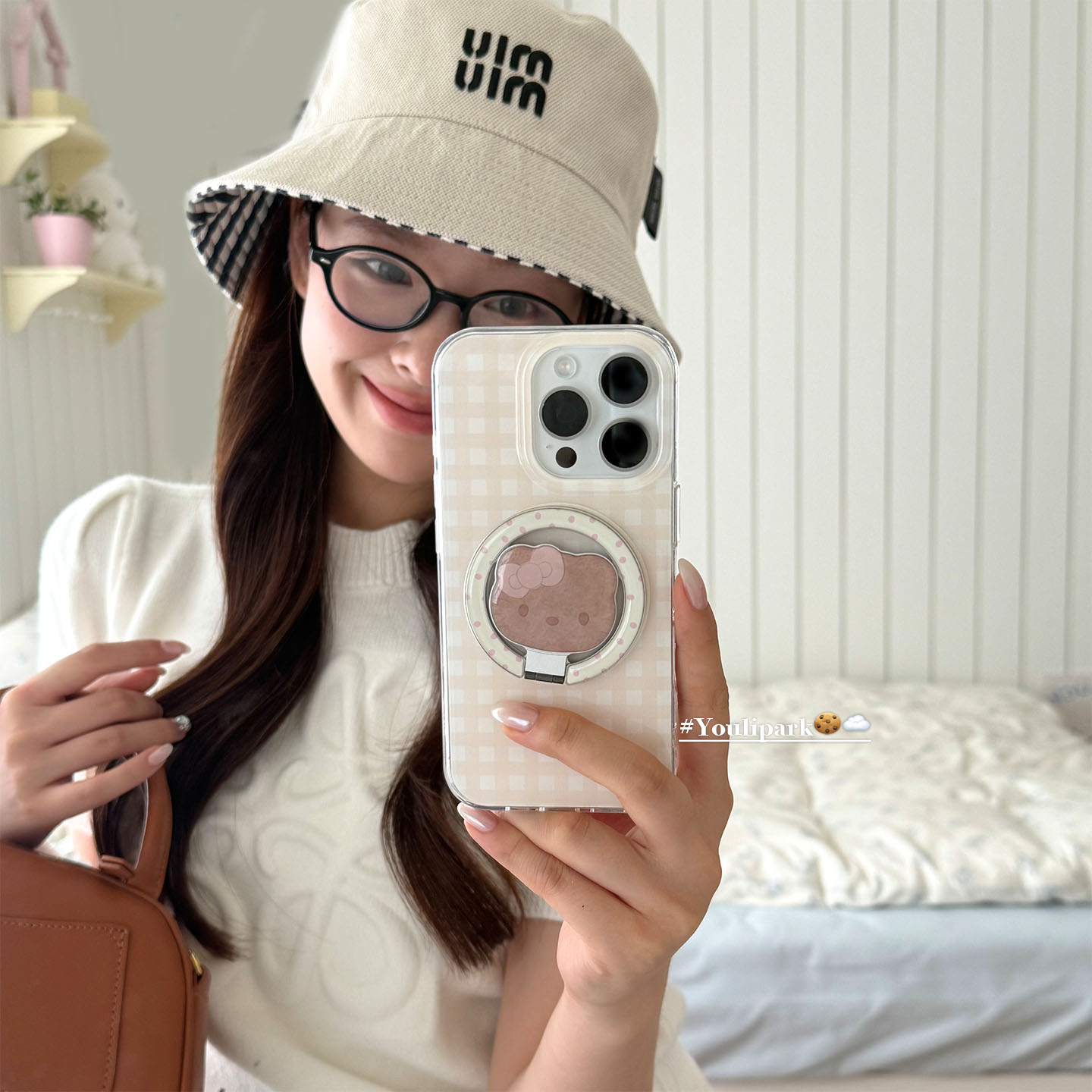 巧克力饼干猫磁吸支架苹果手机壳