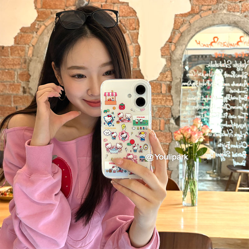 可爱少女趣味插画猫咪苹果手机壳