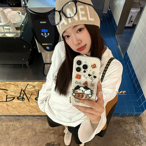 面包猫咪摇摇乐支架苹果手机壳女