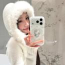 由里公园ins少女闪粉温柔珍珠白天使猫咪17适用17pro苹果17ProMax手机壳iPhone16全包14新款 16Promax保护套13